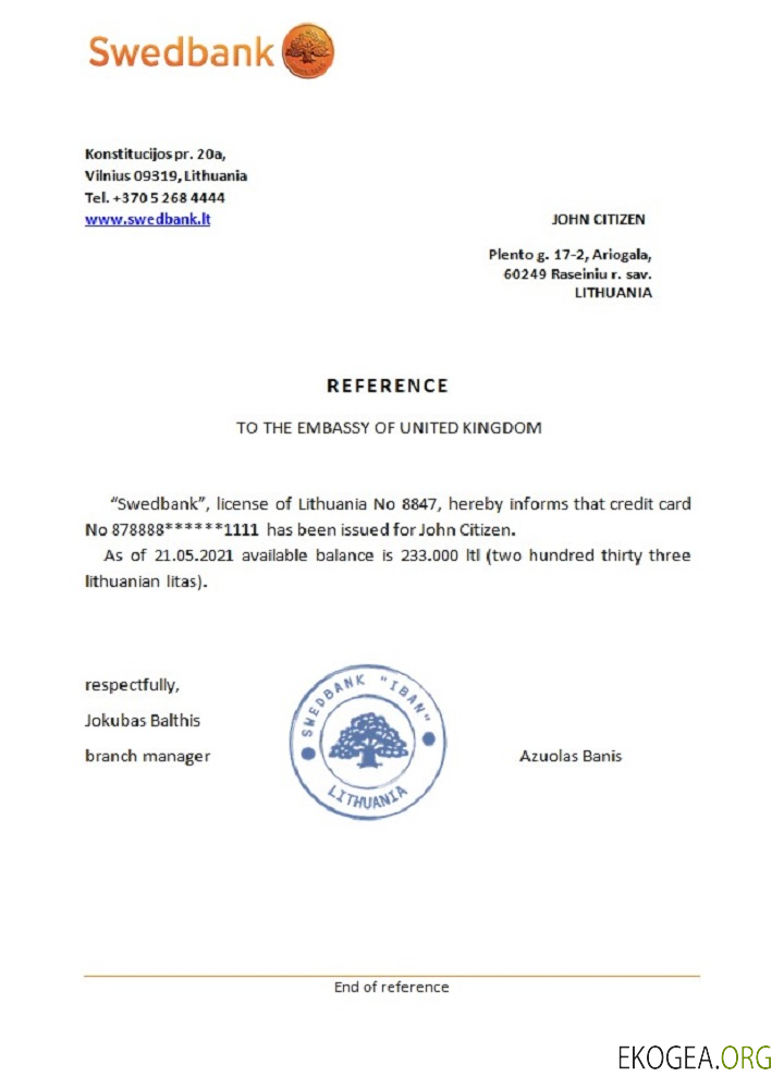 Lituanie , Swedbank , reference